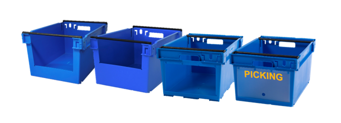 Supply of Plastic Picking Boxes by PSAplast: with aperture on the shorter side