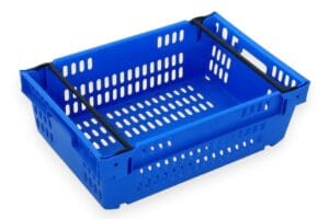 Bac ajouré, emboîtable et gerbable sur rabats Ref. 1202