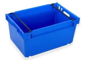 Bac plein, emboîtable et gerbable sur rabats Ref. 1301