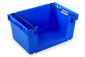 caixa-130R Caixa para Picking 600x400x300mm com abertura num dos lados mais compridos, encaixável em vazio, empilhável sobre arcos Ref. 130R