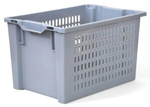 Caja de plástico fondo cerrado, paredes rejadas Ref. 2353