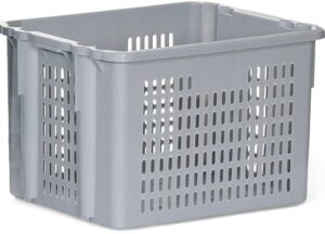 Caja de plástico fondo cerrado, paredes rejadas Ref. 3353