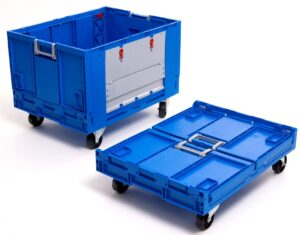 Folding box with wheels and drop-doors for picking Ref. 9626