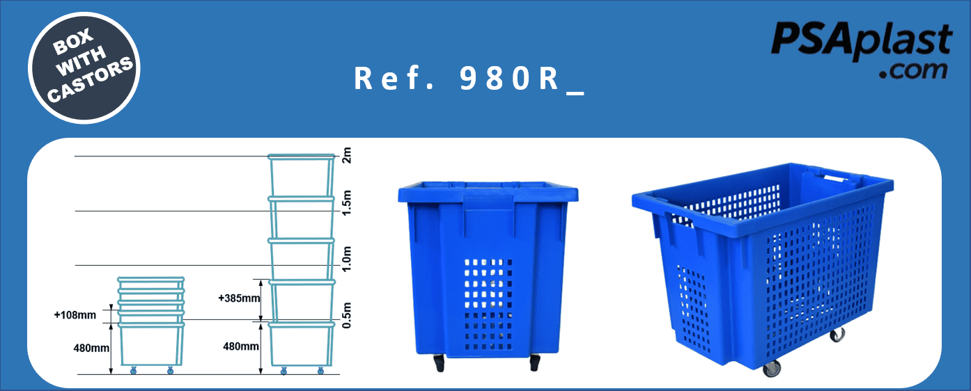 Caja plástica con ruedas